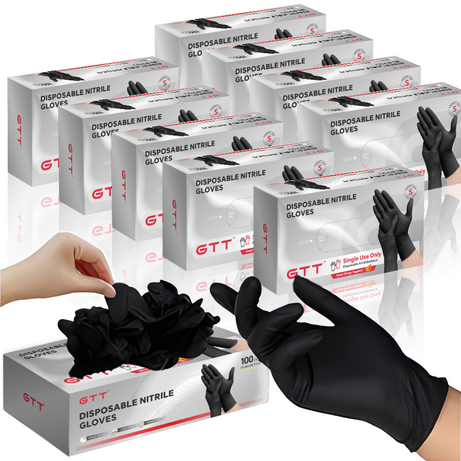 Exam Glove Nitrile - 100-1000 Adet Siyah Nitril Muayene Eldiveni,