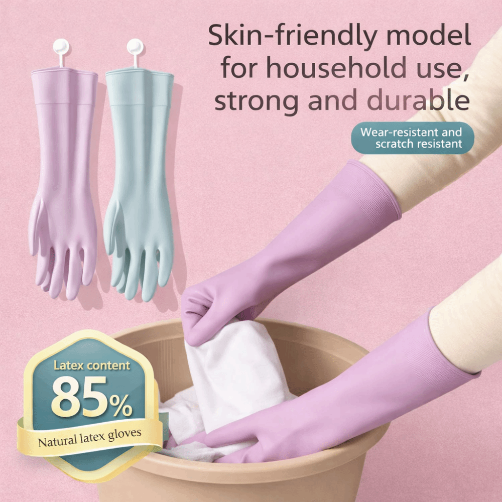 Dish Glove Rubber - Lateks Bulaşık Yıkama Eldivenleri Pamuklu Astarlı