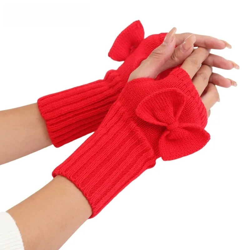 Fingerless Glove Knit - Örgü Fiyonklu Parmaksız Eldivenler – Kadınlar